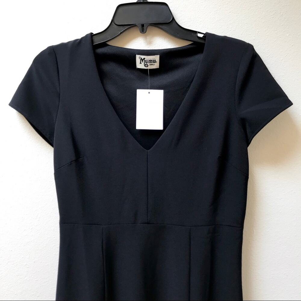 Show Me Your Mumu Geneva Black Short-sleeved Gown Maxi Dress Women’s Small $198 - Picture 4 of 10